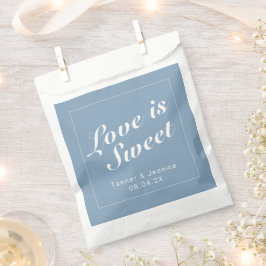 Glacier Blue & White Modern Minimalist Wedding Bedankzakje