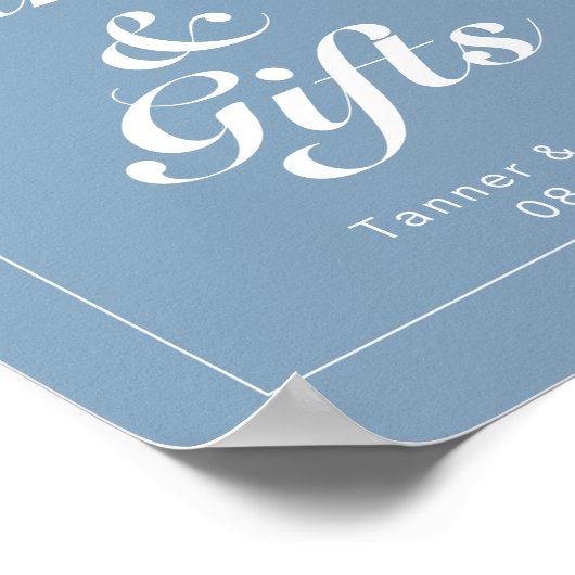 Glacier Blue & White Modern Wedding Sign Poster (Hoek)