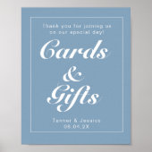 Glacier Blue & White Modern Wedding Sign Poster (Voorkant)