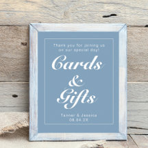 Glacier Blue & White Modern Wedding Sign