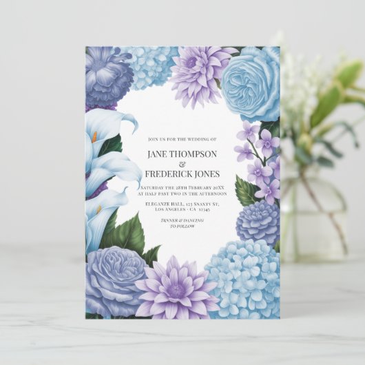 Glacier Bluebell/Soft Periwinkle & Winter Wisteria Kaart (Staand voorkant)