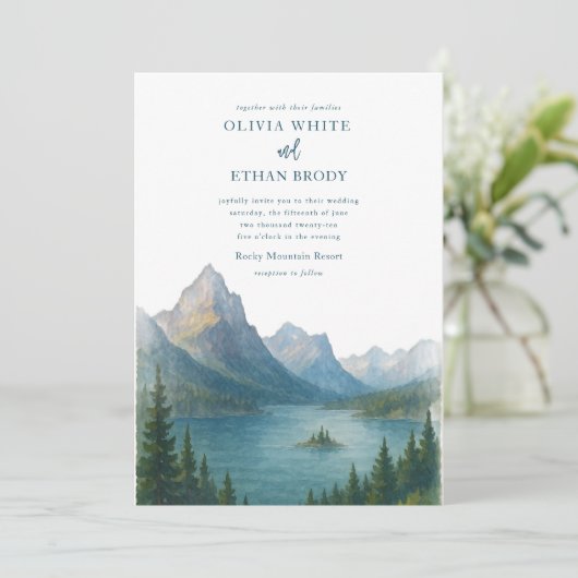 Glacier bruiloft uitnodiging (Staand voorkant)