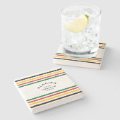 Glacier Cabin Club Custom Crest Park Stripe Stenen Onderzetter (Zijkant)