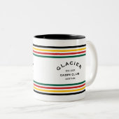 Glacier Cabin Club Custom Crest Park Stripe Tweekleurige Koffiemok (Voorkant rechts)