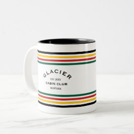 Glacier Cabin Club Custom Crest Park Stripe Tweekleurige Koffiemok