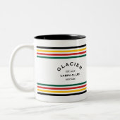 Glacier Cabin Club Custom Crest Park Stripe Tweekleurige Koffiemok (Links)