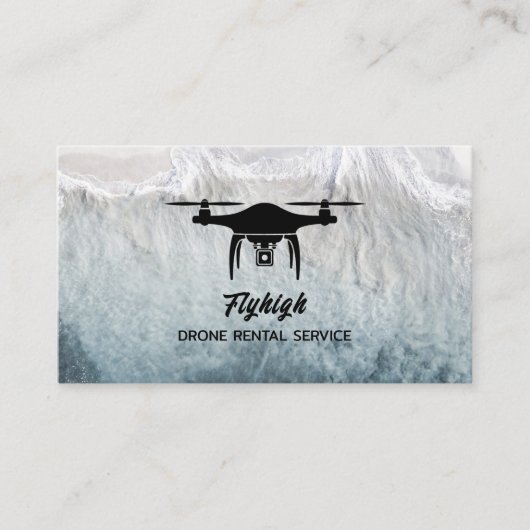 Glacier Drone Silhouette, Drone Pilot Visitekaartje (Voorkant)