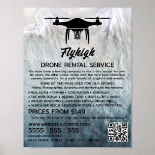 Glacier Drone Silhouette, Drone Rental Company Poster