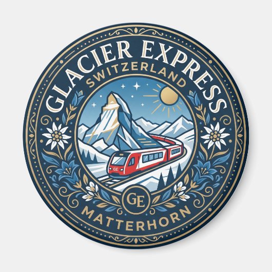 Glacier Express & Matterhorn, Zwitserland Magneet (Voorkant)