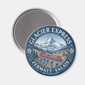 Glacier Express Route Zwitserland Magneet (Voorkant / Achterkant)