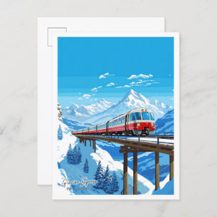 Glacier Express Zwitserland Reizen illustratie Briefkaart