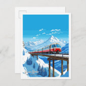 Glacier Express Zwitserland Reizen illustratie Briefkaart (Voorkant / Achterkant)