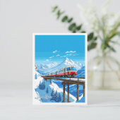 Glacier Express Zwitserland Reizen illustratie Briefkaart (Staand voorkant)