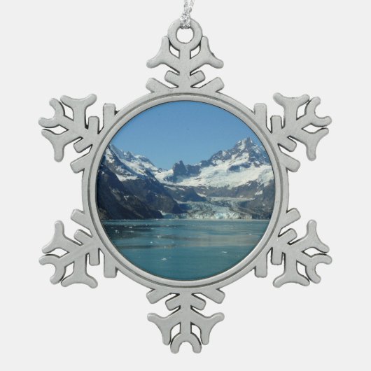 Glacier-Fed Waters van Alaska Tin Sneeuwvlok Ornament (Voorkant)