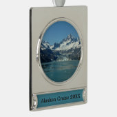 Glacier-Fed Waters van Alaska Verzilverd Banner Ornament (Rechts)