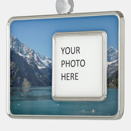 Glacier-Fed Waters van Alaska Verzilverd Omlijst Ornament (Links)