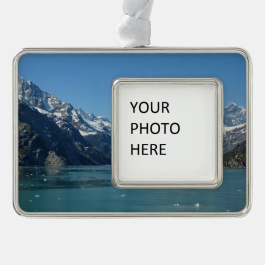 Glacier-Fed Waters van Alaska Verzilverd Omlijst Ornament (Voorkant)