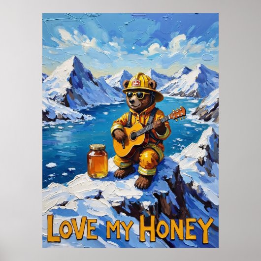 Glacier Gitarist: Beer's Acoustic Ascent Poster (Voorkant)