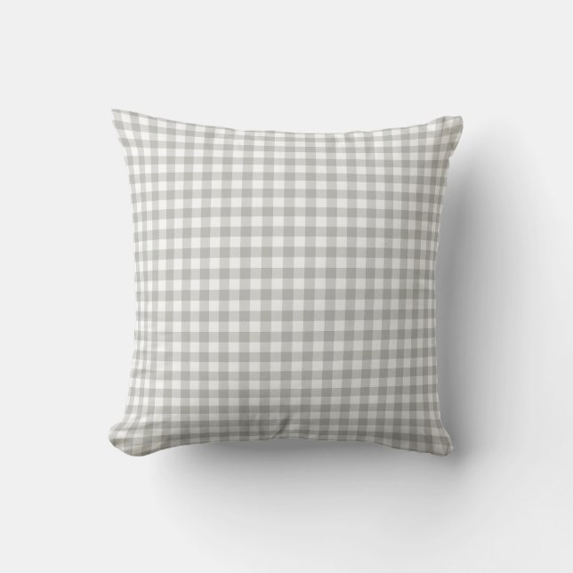 Glacier Gray Gingham Pattern Sierkussen (Voorkant)