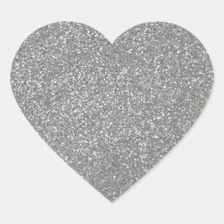 Glacier Grey met faux Glitter Hart Sticker