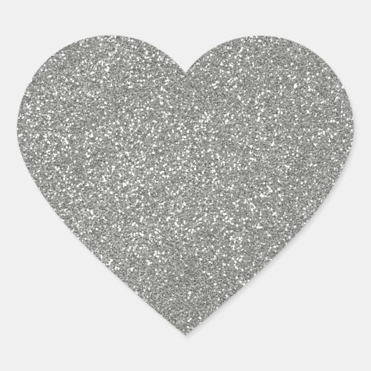 Glacier Grey met faux Glitter Hart Sticker (Voorkant)