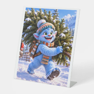 Glacier Grinch & Kerstboom Vakantievoetstuk S Reclamebord Met Voetstuk