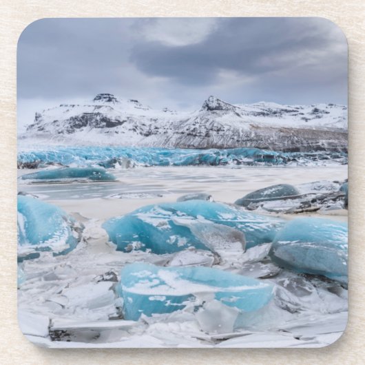 Glacier Ice-landschap, IJsland Bier Onderzetter (Voorkant)