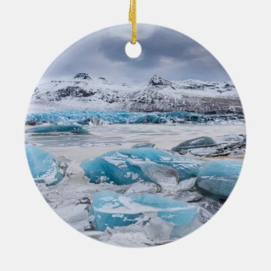 Glacier Ice-landschap, IJsland Keramisch Ornament (Achterkant)