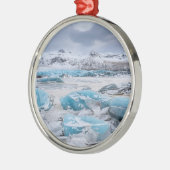 Glacier Ice-landschap, IJsland Metalen Ornament (Links)
