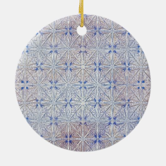 Glacier Lace — Delicate Snowflake Pattern Keramisch Ornament (Achterkant)