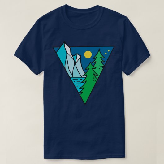Glacier Lake Moonlight Doodle T-shirt (Design voorkant)