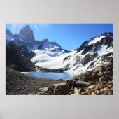 Glacier Lake nabar Mount Fitz Roy Poster (Voorkant)