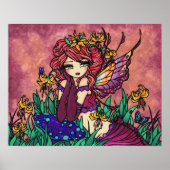 "Glacier Lily Fairy" paddenstoel Fantasy Forest Ar Poster (Voorkant)