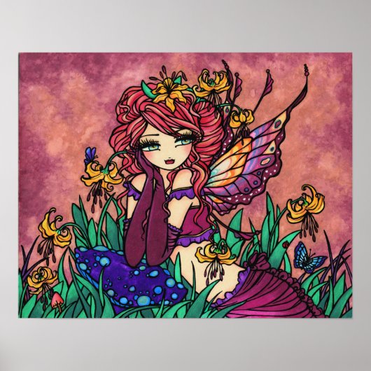 "Glacier Lily Fairy" paddenstoel Fantasy Forest Ar Poster (Voorkant)