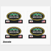 GLACIER LODGE ROAD- BIG PINE, CA -"OVAL TROPHY" RECHTHOEKIGE STICKER (Vel)