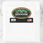 GLACIER LODGE ROAD- BIG PINE, CA -"OVAL TROPHY" RECHTHOEKIGE STICKER (Tas)