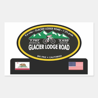 GLACIER LODGE ROAD- BIG PINE, CA -"OVAL TROPHY" RECHTHOEKIGE STICKER