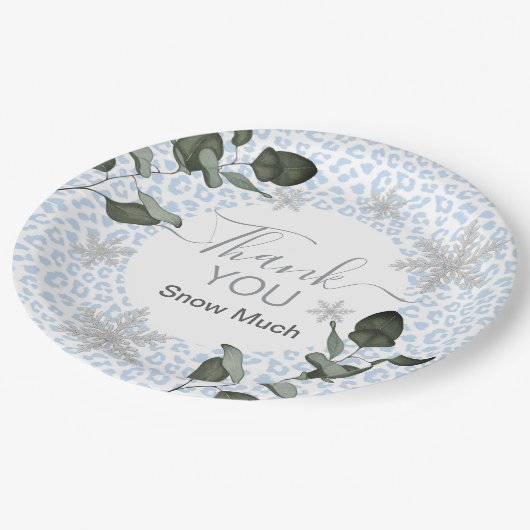 Glacier Luipaard Winter Papieren Bordje (Gekanteld)