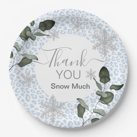 Glacier Luipaard Winter Papieren Bordje (Voorkant)