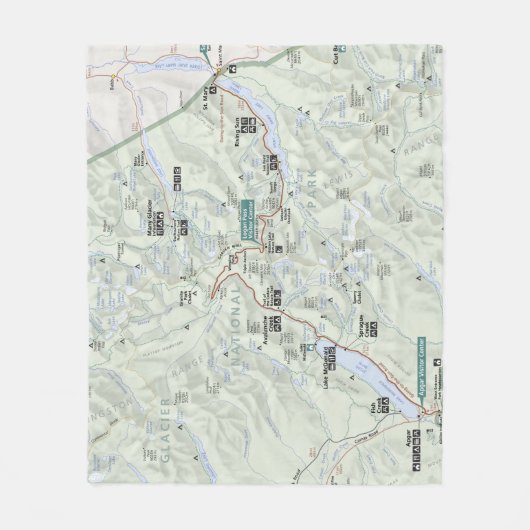 Glacier (Montana) kaart fleece blanket (Voorkant)