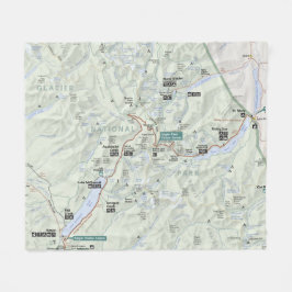 Glacier (Montana) kaart fleece blanket Deken