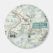 Glacier (Montana) kaart magneet (Voorkant)