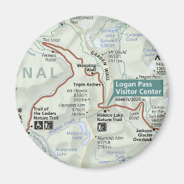 Glacier (Montana) kaart magneet