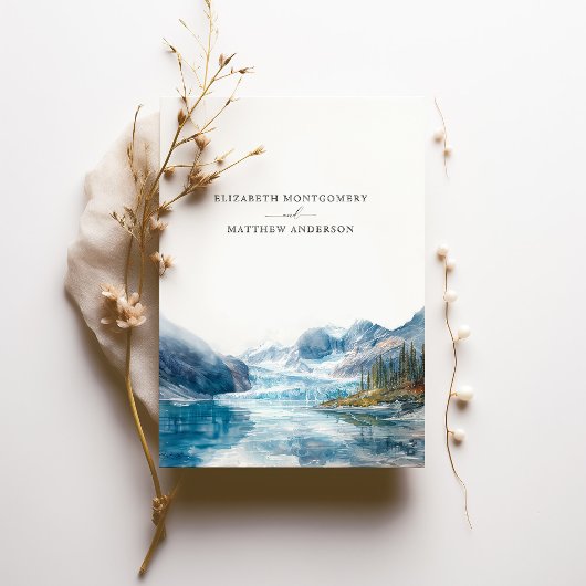 Glacier Mountains Montana Bruiloft Kaart