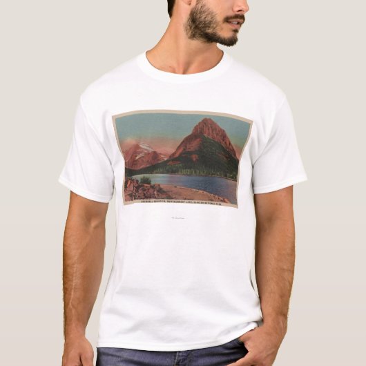 Glacier, MT - Uitzicht van Grinnell Mt. & Swiftcur T-shirt (Voorkant)