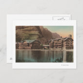 Glacier, MT - Uitzicht van het vele Glacier Hotel Briefkaart (Voorkant / Achterkant)