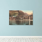 Glacier, MT - Uitzicht van het vele Glacier Hotel Canvas Afdruk (Insitu (Houten vloer))