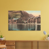 Glacier, MT - Uitzicht van het vele Glacier Hotel Canvas Afdruk (Insitu (Woonkamer))