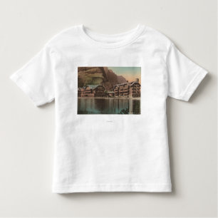 Glacier, MT - Uitzicht van het vele Glacier Hotel Kinder Shirts