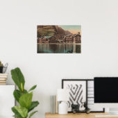 Glacier, MT - Uitzicht van het vele Glacier Hotel Poster (Thuiskantoor)